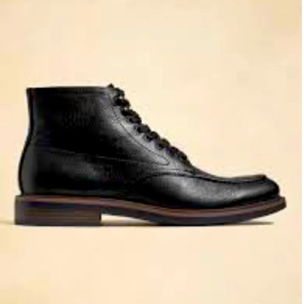 Banana Republic Moc - Toe Leather Boot NEW Size 10 Brown Black - Picture 1 of 9